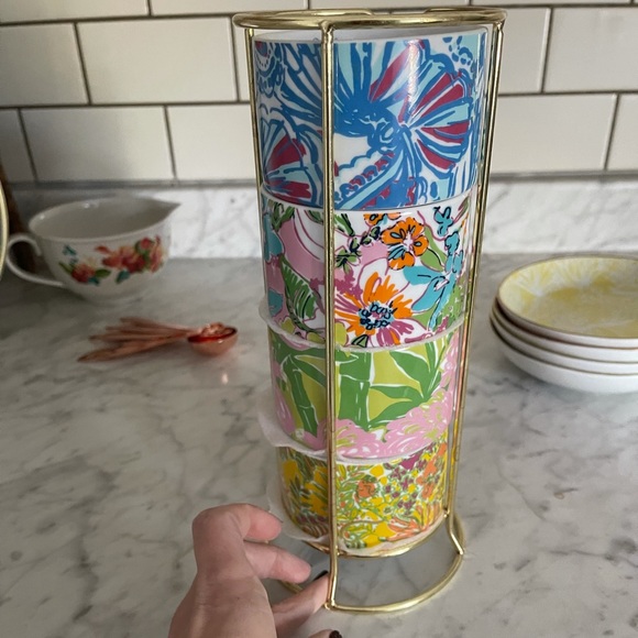 Lilly Pulitzer for Target Espresso Cups nwt original mug stacking set - Picture 3 of 8